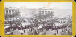 Troops entering the Park from Tryon Row, July 4, 1860.