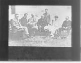 Man, Calvin Coolidge, Henry Ford, Thomas A. Edison, Russell Firestone, Mrs. Calvin Coolidge, Col. John Coolidge, at home in Plymouth, Vermont