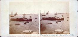 Steamship Quaker City coming up the Bay. Taken on July 4th, 1859.