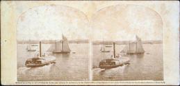 Schooner, Sloop and Ferry Boat, with Brooklyn in the distance.