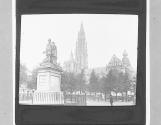 LF. Antwerp. Cathedral & Statue of Rubens.