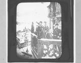 Preparations against aerial attack on Antwerp Cathedral Tower.