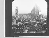 La Dome et la Campanile. Florence Italy. Cathedral of Florence or St. Mary of the Flower.