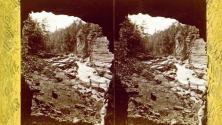 Ausable Chasm. Looking out of Devil's Oven
