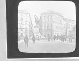 Italy-Genoa, Piazza Corvetto, and Statue of Victor Emmanuel.