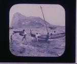 Le Rocher de Gibraltar pris de la plage.