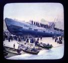 One of the notorious U boats stranded on the South Coast of England after surrender.