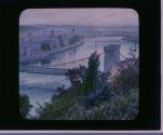 Bridge-spanned river and fair green country about Inverness, seen from Castle.