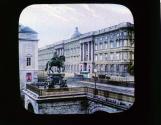 [Berlin. Palace and the Lange Brücke with statue of Friedrich Wilhelm of Brandenburg, "the Great Elector."]