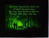 Some-one may tell you a-bout me, of some by-gone day,- ....