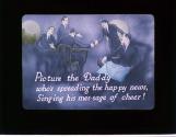 Pic-ture the Dad-dy who's spread-ing the hap-py news, ....