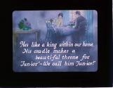 He's like a King with-in our home, His cra-dle makes a beau-ti-ful throne....