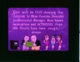 Next will be Cliff showing the number to Mose Gumble, ....