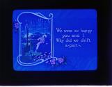 We were so hap-py you and I Why did we drift a-part--
