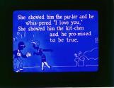 She showed him the par-lor and he whis-pered "I love you", ....