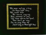 We were sail-ing a-long, On Moon-light Bay; ....