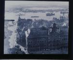 Antwerpen. Blick vom Turm der Kathedrale auf Rathaus und Schelde