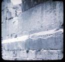 Baalbek, temple of the Sun. Substructure, Close range view.