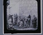 Joseph and Mary leaving Jerusalem.