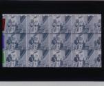 [Color Separation positives, motion picture frames of couple with dachshund in front of poster "Der Bunte Vogel" (the Colorful Bird)]
