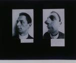 [Contrasting portraits of a young man showing exaggerated perspective]
