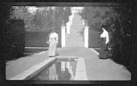 Mulligans and Drydens in formal garden, Wyoming & Pacific Coast Trip