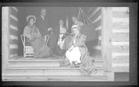 Group on steps, Oak Lodge Trip
