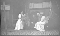 Group on a porch, Oak Lodge Trip