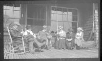 George Eastman and guests on porch, Oak Lodge Trip