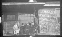 George Eastman and guests on porch, Oak Lodge Trip