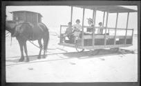 Group on trolley car