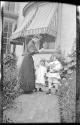Ellen Dryden with her children in Eastman's garden