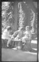Dryden Children on Eastman's porch with Watson Newhall