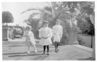 Watson Newhall with Dryden Children in Eastman's garden