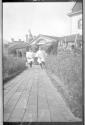 Dryden children in Eastman's garden