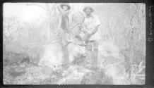 Couple with hunting trophy, African Safari