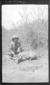 Figure with hunting trophy, African Safari
