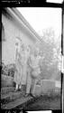 Phil and Mrs. Percival on front steps, Parklands, B.E.A., African Safari