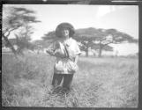 Osa Johnson in savannah, African Safari
