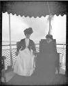 Maria Eastman and nurse on a ship's deck, Vancouver Trip