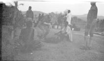 Group in a village, African Safari