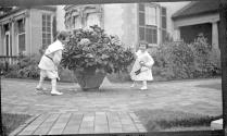 Dryden children in garden