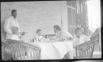 Drydens and Newhalls at picnic table