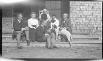 George Eastman and guests on porch, Oak Lodge Trip