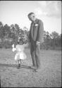 Walter Hubbell and child, Oak Lodge Trip