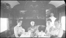 Eastman's travel companions in railroad car, California Trip