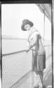 Osa Johnson on a ship's deck, African Safari