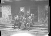 George Eastman and guests on porch, Oak Lodge Trip