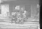 George Eastman and guests on porch, Oak Lodge Trip
