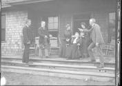 George Eastman and guests on porch, Oak Lodge Trip